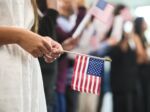 Group of People Taking the USA Naturalization Oath of Allegiance